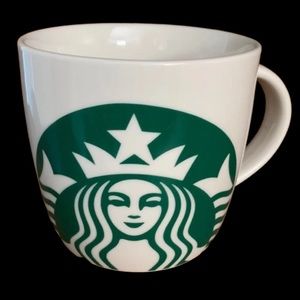Oversized 2017 Starbucks Mug White with Traditional Siren Logo in Green